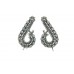 Earrings Silver 925 Sterling Dangle Drop Women Oxidized Hand Engraved Gift B605